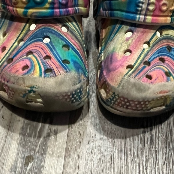 CROCS Bundle Pink Tye Dye & Pink Marble Classic Size 5 - Picture 3 of 7